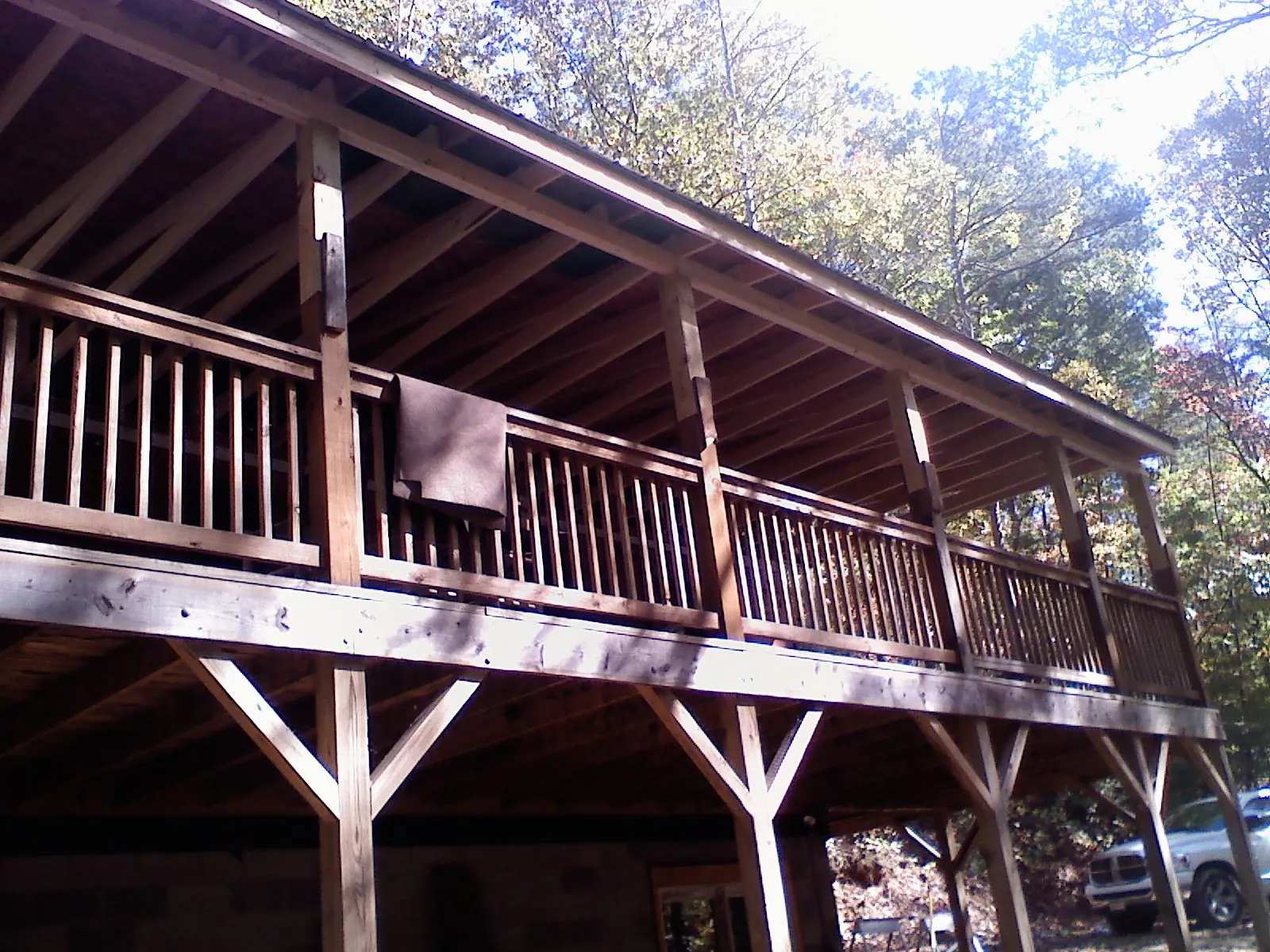Timber framing under a new elevated porch and deck — Roof Leak Repair in Glenmoore by Roofing Brothers